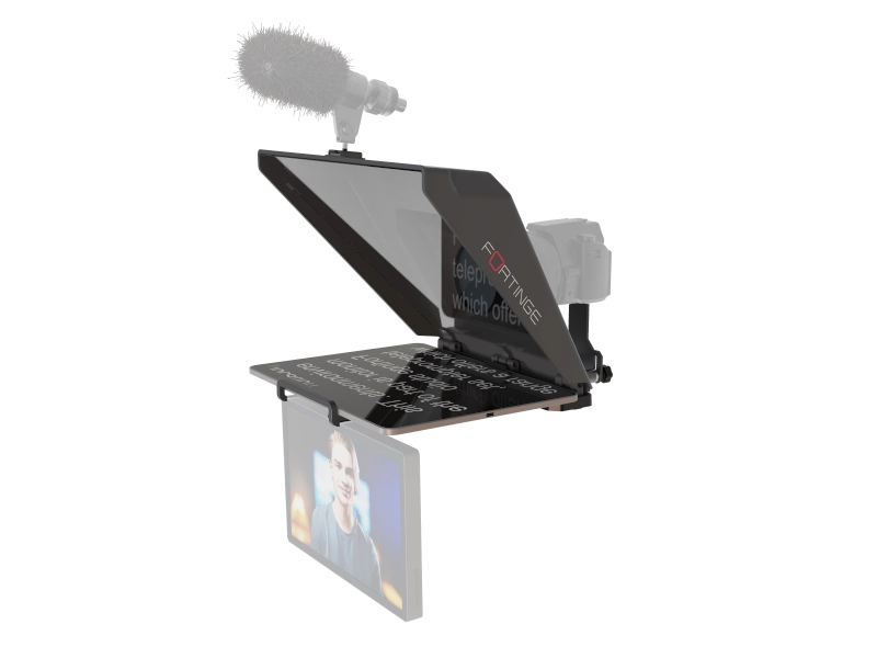 Teleprompter Fortinge NOA III para tabletas de hasta 13 pulgadas con cristal 70/30, compatible con cámaras DSLR y ENG.