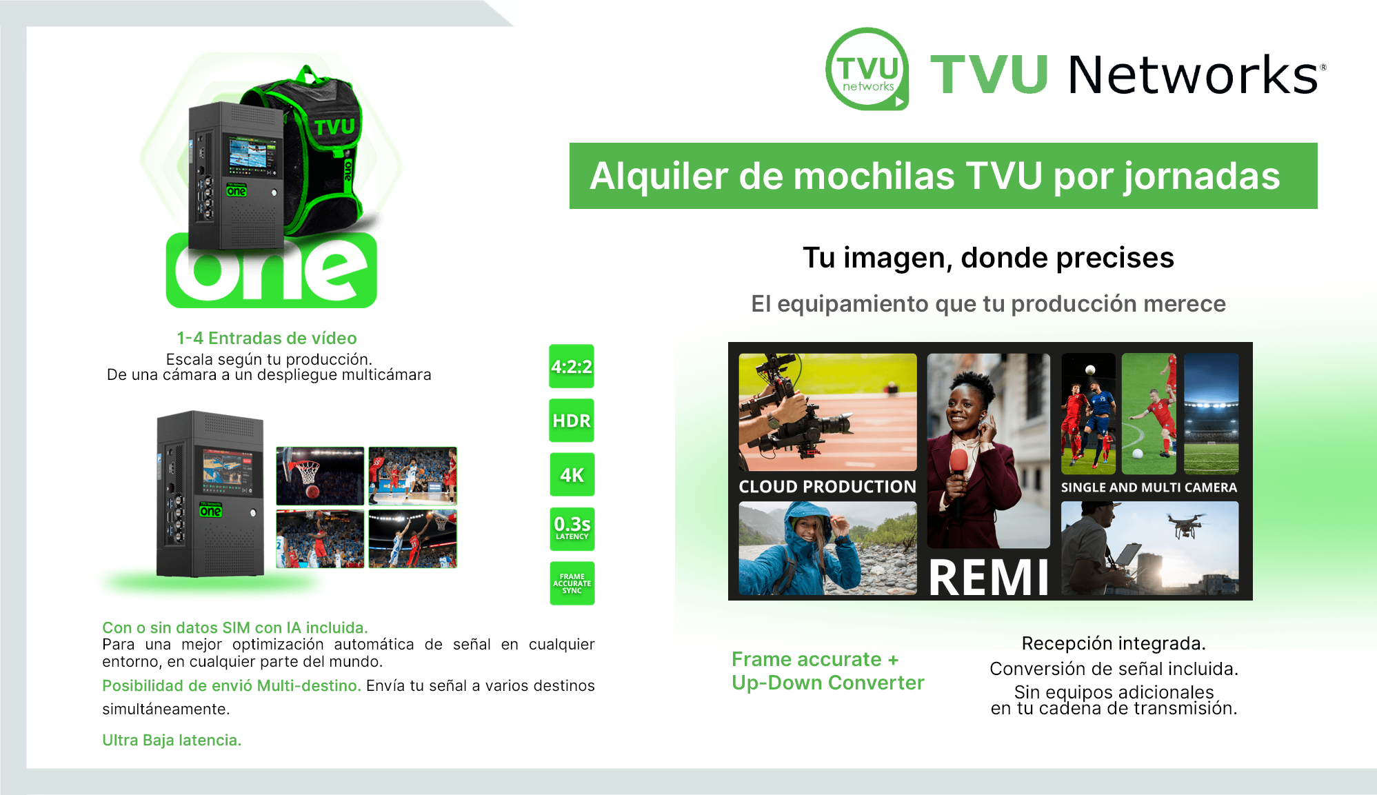 Alquiler de mochilas de transmisión en directo 4G y 5G