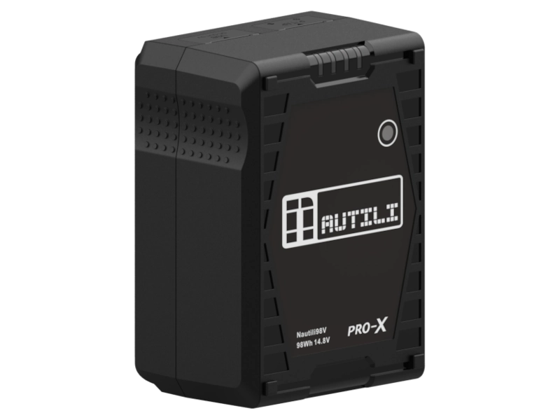 Batería PRO-X Nautili L98V de 98 Wh con montura Micro V-Mount, salida P-Tap y doble USB.