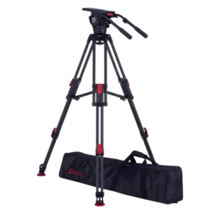 Sistema profesional OZEN 20CF2HDM con rótula fluida AGILE 20 y trípode HD de fibra de carbono para televisión, broadcast y cine digital.