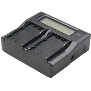 Cargador profesional PRO-X SCX-400VBD para baterías Panasonic VW-VBD58 y CGA-D54S con indicador LCD.