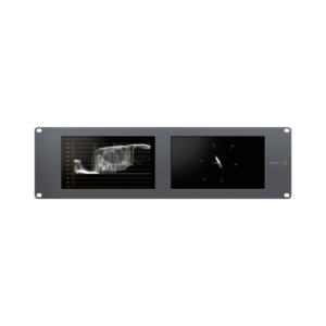 SmartScope Duo 4K monitor broadcast dual para rack con dos pantallas LCD independientes y herramientas avanzadas de análisis de vídeo y audio.