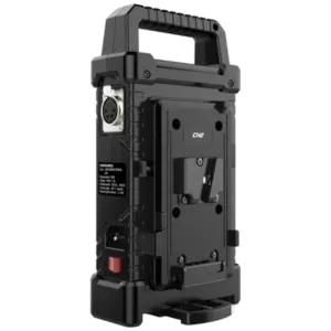Cargador profesional PRO-X TC-2S y TC-2A para baterías V-Mount o Gold Mount con doble posición de carga y fuente de alimentación integrada.