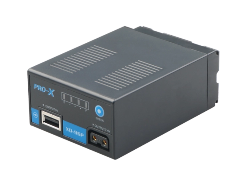 Batería PRO-X XD-96P de 96 Wh compatible con cámaras Panasonic DV, con salida P-Tap y puerto USB.