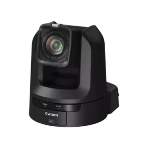 Cámara PTZ Canon CR-N300 4K UHD con zoom óptico 20x, salidas HDMI y SDI y conectividad IP profesional para producción remota.
