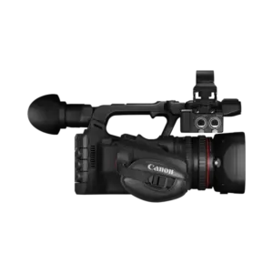 Videocámara profesional Canon XF605 con objetivo Serie L, sensor CMOS de 1 pulgada, pantalla táctil, salida 12G-SDI y grabación UHD 4K para producción broadcast y ENG.
