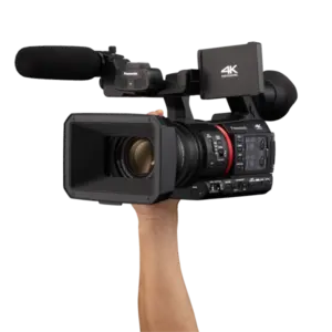 Videocámara Panasonic AG-CX350 4K UHD con sensor MOS de 1", objetivo Leica Dicomar 20x, grabación HDR, streaming IP y salida 3G-SDI.