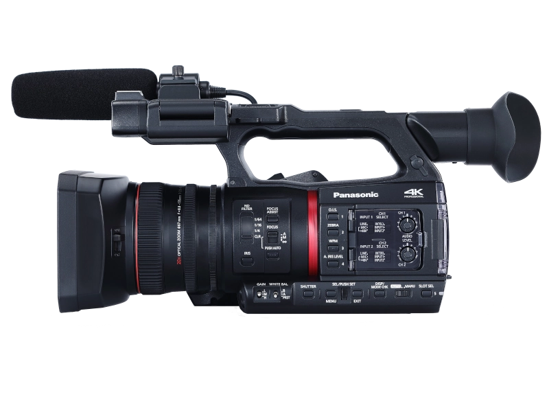 Videocámara Panasonic AG-CX350 4K UHD con sensor MOS de 1", objetivo Leica Dicomar 20x, grabación HDR, streaming IP y salida 3G-SDI.
