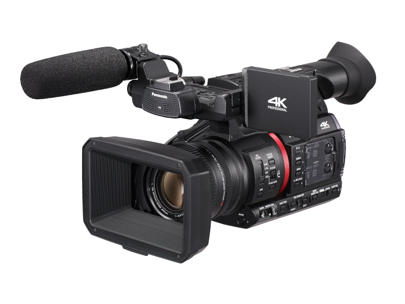 Videocámara Panasonic AG-CX350 4K UHD con sensor MOS de 1", objetivo Leica Dicomar 20x, grabación HDR, streaming IP y salida 3G-SDI.