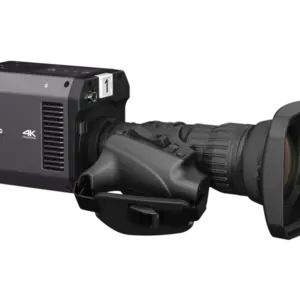 Cámara Panasonic AK-UBX100 tipo Box Camera con sensor MOS de 19,29 MP, montura B4, doble 12G-SDI y conectividad IP profesional.