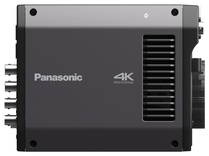 Cámara Panasonic AK-UBX100 tipo Box Camera con sensor MOS de 19,29 MP, montura B4, doble 12G-SDI y conectividad IP profesional.