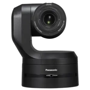 Cámara PTZ Panasonic AW-HE145 Full HD con sensor MOS de 1", zoom óptico 20x, salidas 3G-SDI, HDMI, transmisión IP y alimentación PoE++.