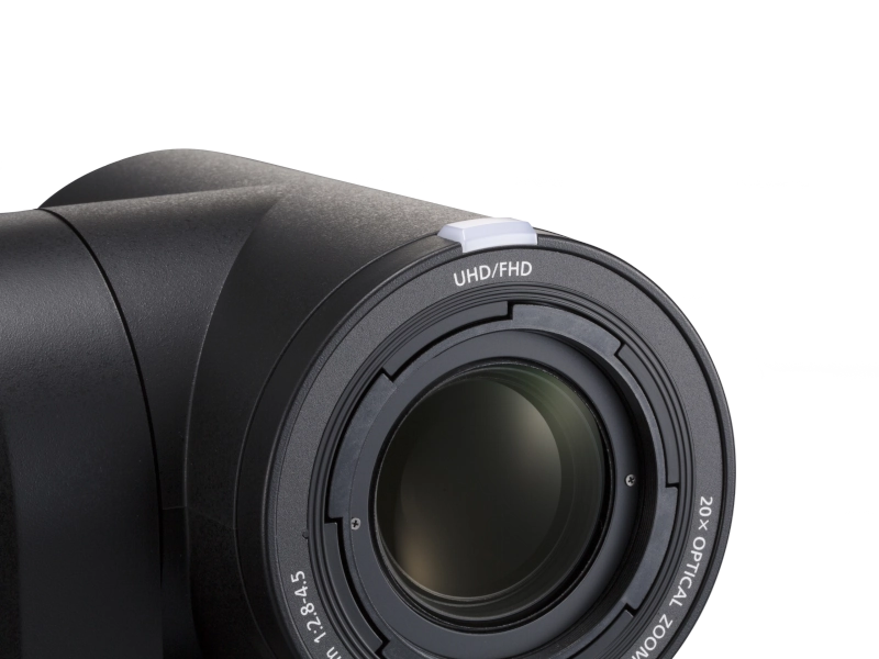 Cámara PTZ Panasonic AW-UE150A 4K con sensor MOS de tipo 1,0", zoom óptico 20x, NDI® High Bandwidth, 12G-SDI, fibra óptica y Auto Tracking integrado.