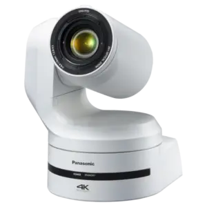 Cámara PTZ Panasonic AW-UE150A 4K con sensor MOS de tipo 1,0", zoom óptico 20x, NDI® High Bandwidth, 12G-SDI, fibra óptica y Auto Tracking integrado.