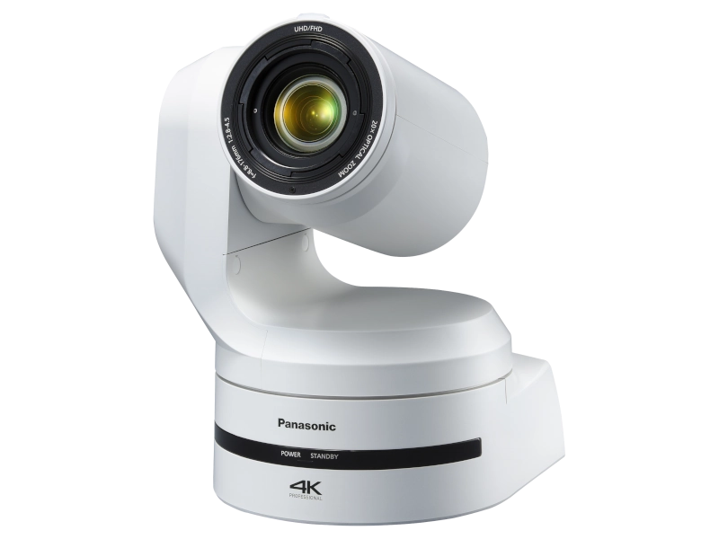 Cámara PTZ Panasonic AW-UE150A 4K con sensor MOS de tipo 1,0", zoom óptico 20x, NDI® High Bandwidth, 12G-SDI, fibra óptica y Auto Tracking integrado.