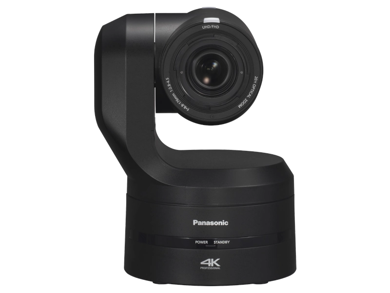 Cámara PTZ Panasonic AW-UE160 4K con sensor MOS de 1", zoom óptico 20x, PDAF, AI Auto Framing, 12G-SDI, NDI®, SRT y PoE++.
