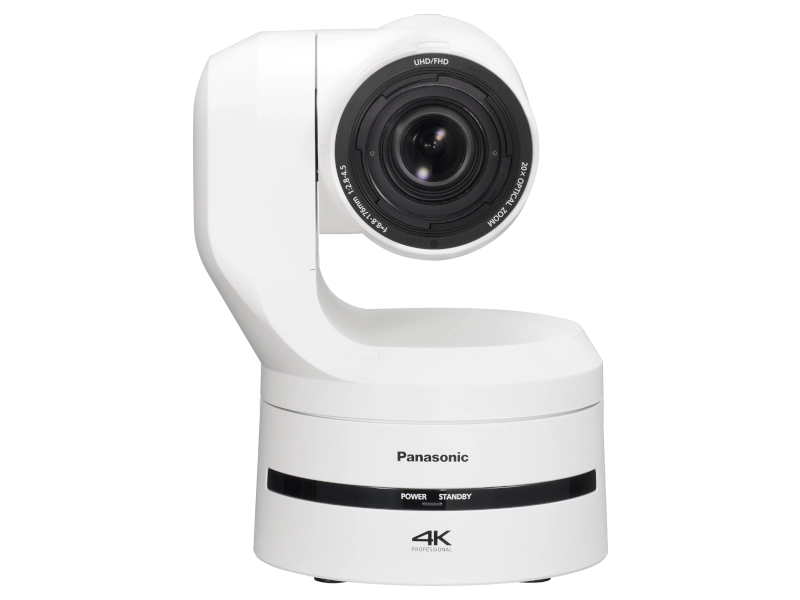 Cámara PTZ Panasonic AW-UE160 4K con sensor MOS de 1", zoom óptico 20x, PDAF, AI Auto Framing, 12G-SDI, NDI®, SRT y PoE++.