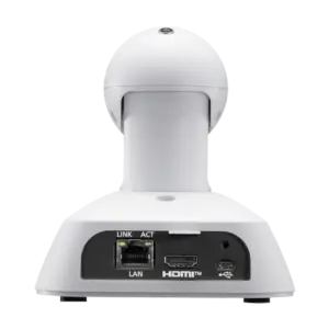 Cámara profesional Panasonic AW-UE4 ePTZ 4K con objetivo ultra gran angular de 111°, conectividad HDMI, USB, LAN y alimentación PoE.