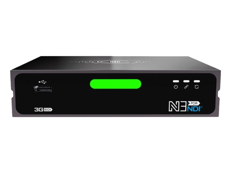 Codificador y decodificador Kiloview N3-s con entrada y salida 3G-SDI, compatibilidad NDI® High Bandwidth, alimentación PoE, control PTZ, Tally e intercom para producción audiovisual profesional.