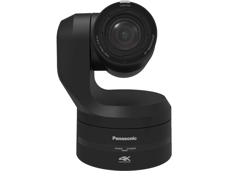 Cámara PTZ Panasonic AW-UE150A 4K con sensor MOS de tipo 1,0", zoom óptico 20x, NDI® High Bandwidth, 12G-SDI, fibra óptica y Auto Tracking integrado.