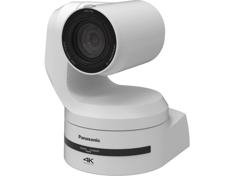 Cámara PTZ Panasonic AW-UE150A 4K con sensor MOS de tipo 1,0", zoom óptico 20x, NDI® High Bandwidth, 12G-SDI, fibra óptica y Auto Tracking integrado.