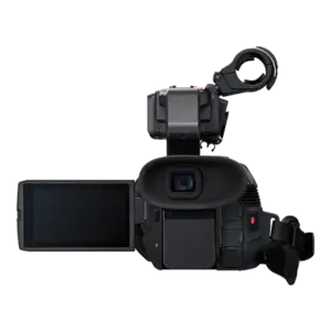 Videocámara profesional Panasonic AG-CX20 con grabación 4K UHD, zoom óptico 24x, doble ranura SD, streaming IP y conectividad broadcast.