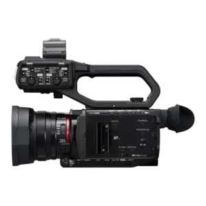 Videocámara profesional Panasonic AG-CX20 con grabación 4K UHD, zoom óptico 24x, doble ranura SD, streaming IP y conectividad broadcast.