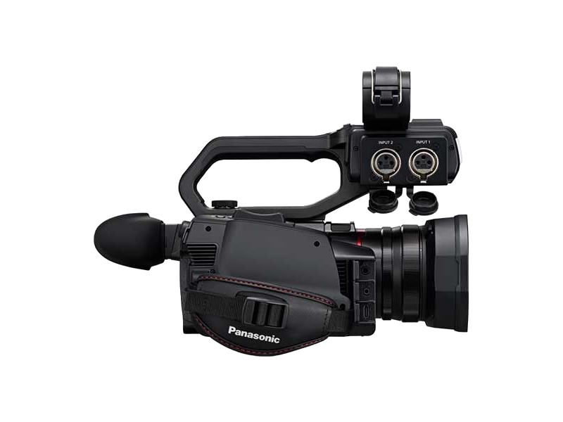 Videocámara profesional Panasonic AG-CX20 con grabación 4K UHD, zoom óptico 24x, doble ranura SD, streaming IP y conectividad broadcast.