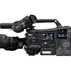 Videocámara Panasonic AJ-CX4000GJ de hombro con sensor MOS 4,4K, montura B4, salida 12G-SDI, grabación HDR y conectividad IP profesional.