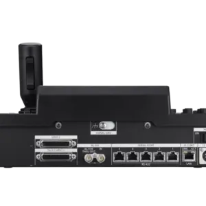 Controlador remoto Panasonic AW-RP150GJ con pantalla táctil de 7 pulgadas, joystick profesional, entrada 3G-SDI, control IP y alimentación PoE+.