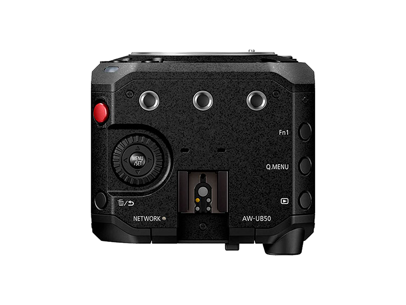 Cámara Panasonic AW-UB50 4K Full Frame con montura L, sensor de 24,2 MP, salida 3G-SDI, HDMI, PoE+, Genlock y conectividad IP profesional.