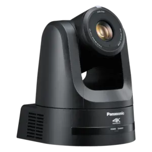 Cámara PTZ Panasonic AW-UE100 4K UHD con zoom óptico 24x, salidas 12G-SDI, 3G-SDI, HDMI, NDI®, SRT, FreeD y alimentación PoE++.