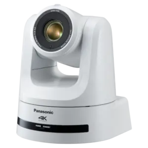 Cámara PTZ Panasonic AW-UE100 4K UHD con zoom óptico 24x, salidas 12G-SDI, 3G-SDI, HDMI, NDI®, SRT, FreeD y alimentación PoE++.