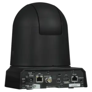 Cámara PTZ Panasonic AW-UE50 4K con zoom óptico 24x, Auto Tracking, salidas 3G-SDI, HDMI, USB, streaming IP y alimentación PoE+.