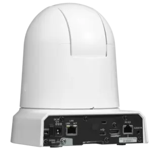 Cámara PTZ Panasonic AW-UE50 4K con zoom óptico 24x, Auto Tracking, salidas 3G-SDI, HDMI, USB, streaming IP y alimentación PoE+.