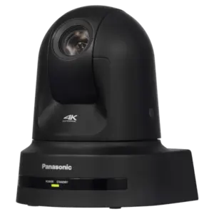 Cámara PTZ Panasonic AW-UE80 4K UHD con zoom óptico 24x, NDI®, SRT, FreeD, salidas 3G-SDI, HDMI, IP y alimentación PoE++.
