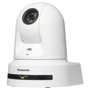 Cámara PTZ Panasonic AW-UE80 4K UHD con zoom óptico 24x, NDI®, SRT, FreeD, salidas 3G-SDI, HDMI, IP y alimentación PoE++.