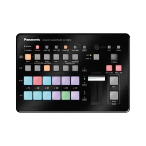 Mezclador Panasonic AV-HSW10 con entradas SDI, HDMI e IP, compatibilidad con NDI®, SRT, USB-C y funciones profesionales para producción en directo.