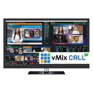Software profesional vMix para producción de vídeo en directo, streaming, realización multicámara y producción broadcast con diferentes opciones de licencia.
