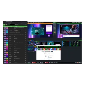 Software profesional vMix para producción de vídeo en directo, streaming, realización multicámara y producción broadcast con diferentes opciones de licencia.
