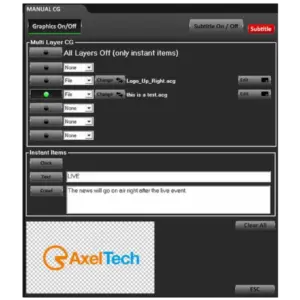 Axel Technology XPlayout, software profesional de automatización broadcast Channel In A Box para televisión con reproducción multiformato, SDI, NDI® e IP.