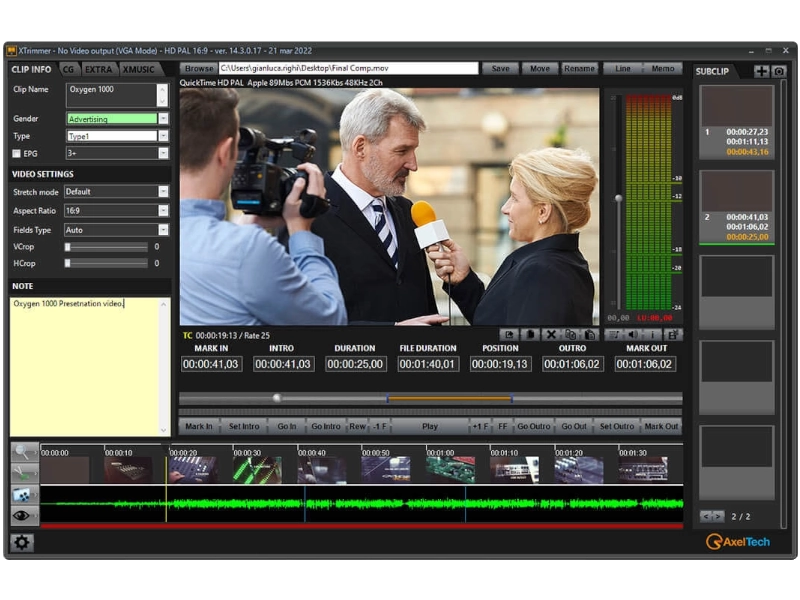 Axel Technology XPlayout, software profesional de automatización broadcast Channel In A Box para televisión con reproducción multiformato, SDI, NDI® e IP.