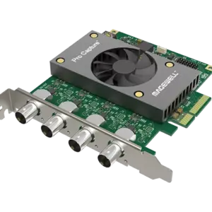 Tarjeta de captura Magewell Pro Capture Quad SDI con cuatro entradas SDI para producción broadcast, streaming y captura profesional de vídeo.