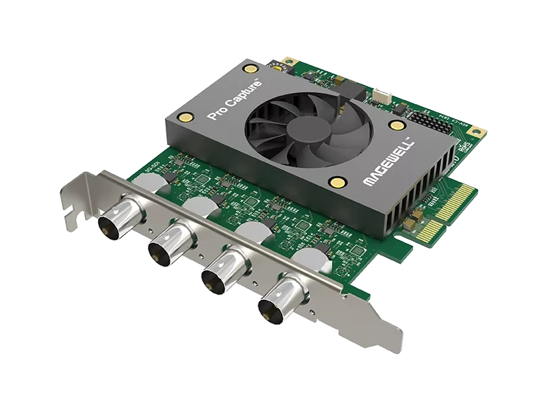 Tarjeta de captura Magewell Pro Capture Quad SDI con cuatro entradas SDI para producción broadcast, streaming y captura profesional de vídeo.