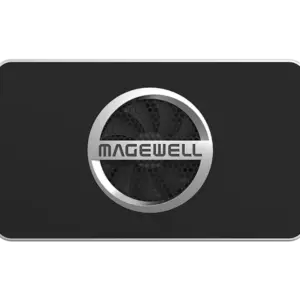 Dispositivo Magewell USB Capture HDMI 4K Plus para captura de vídeo HDMI 4K mediante USB 3.0 con salida loop-through y conexión de audio.