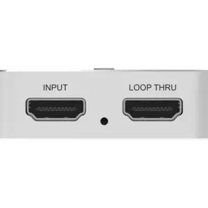Dispositivo Magewell USB Capture HDMI 4K Plus para captura de vídeo HDMI 4K mediante USB 3.0 con salida loop-through y conexión de audio.