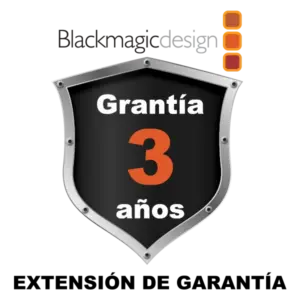 Extensión de garantía Blackmagic Design de tres años para equipos audiovisuales profesionales compatibles.